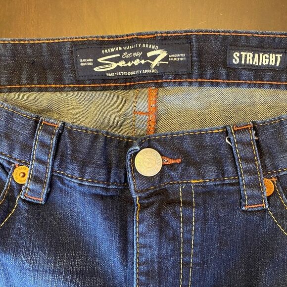 Seven7 Straight Dark Wash Jeans Size 36x30 Great Condition! - Picture 5 of 7